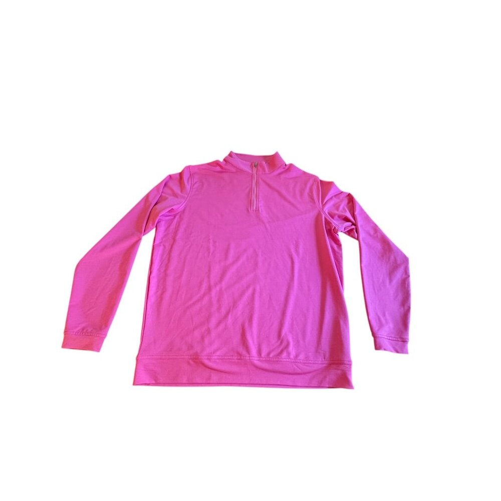 Peter Millar Womens Pink Quarter Zip Pullover Long Sleeve Performance Top Large